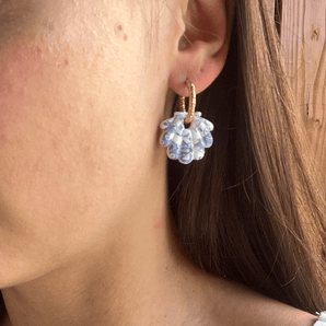 Boucles coquillage bleu mosaïque