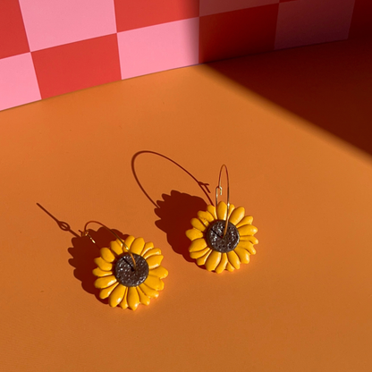 Les boucles d’oreilles tournesols