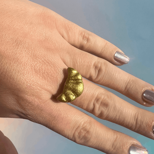 Bague croissant chrome