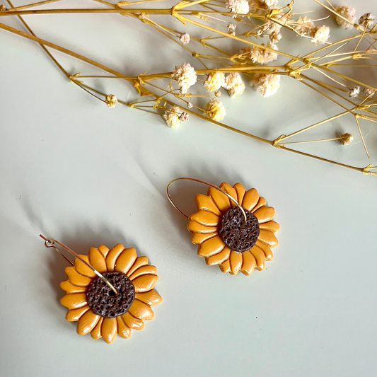Les boucles d’oreilles tournesols