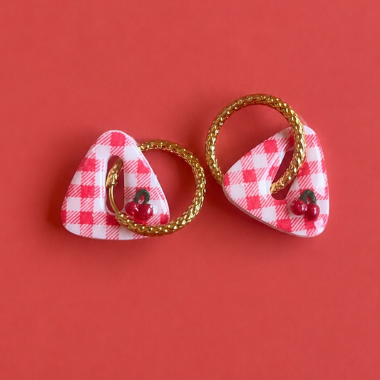 Les boucles d’oreilles Vichy